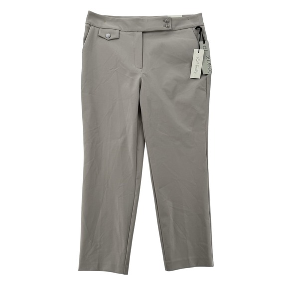 Rachel Zoe Pants Womens 14 Taupe Hi-Rise Slim Leg Stretch Office Career NWT - Picture 1 of 8